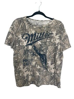 Miller High Life Graphic Tee - Tan Camo & Black Logo